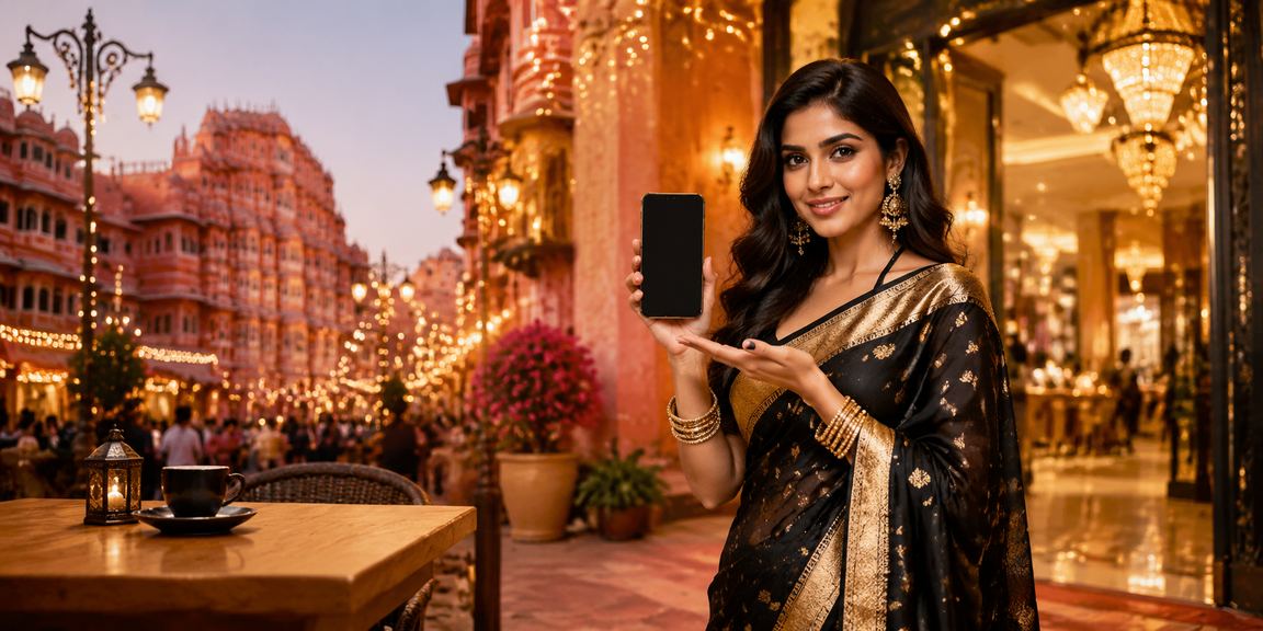User playing Teen Patti on mobile device in Jaipur